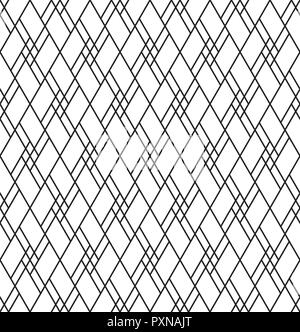 Seamless abstract pattern in black and white color.Based on japanese pattern shoji kumiko.Average thickness. Stock Vector