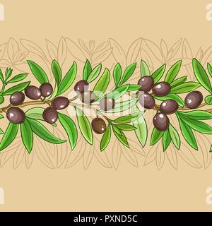 olive vector pattern on color background Stock Vector