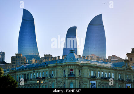 The Flame Towers. Baku, Azerbaijan Stock Photo