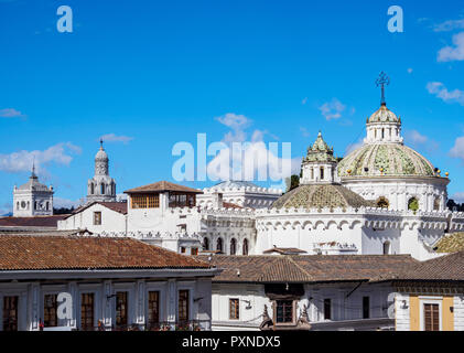 Domes of La Compania Church, Old Town, Quito, Pichincha Province, Ecuador Stock Photo