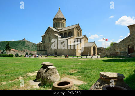 Svetitskhoveli Cathedral (Cathedral of the Living Pillar) completed between the 4th and 11th centuries. A UNESCO World Heritage Site. Mtskheta, the historical capital of Georgia. Caucasus Stock Photo