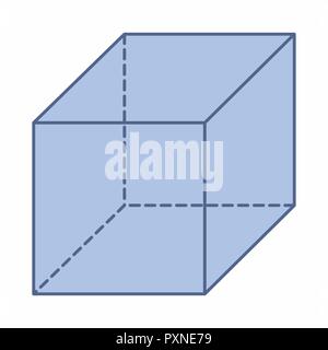 The illustration of an isolated cube on white background Stock Vector
