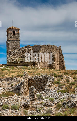 The preserved ruins of the abandoned old village as a result of the Spanish Civil War, Roden, Aragon, Spain Stock Photo