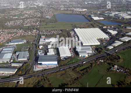 aerial view of the Walker Industrial Estate, Guide, Blackburn Stock Photo