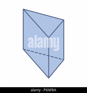 Triangular Prism Icon in Trendy Design Style. Triangular Prism