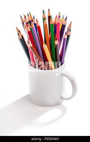 CUP OF COLOR PENS Stock Photo