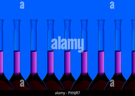 Row of test tubes with liquid Stock Photo