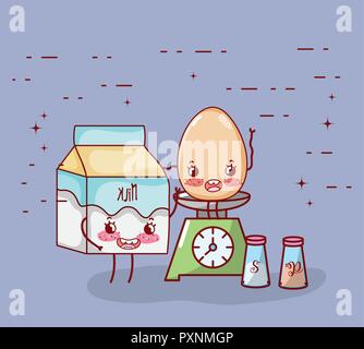 kitchen items cartoon kawaii cartoon Stock Vector