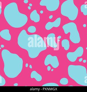 Abstract colorful animal print. Seamless vector pattern with dalmatian, cow  spots. Textile repeating animal fur background. Stock Vector