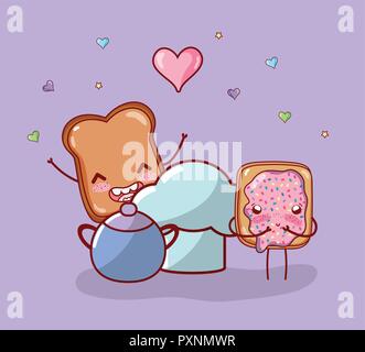 kitchen items cartoon kawaii cartoon Stock Vector