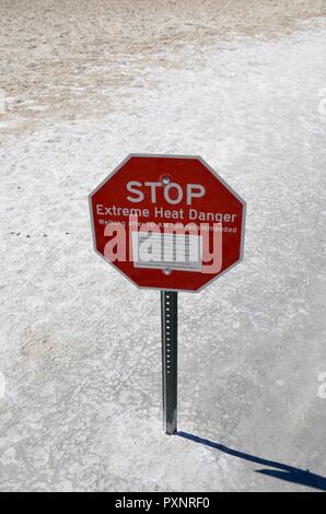 "Stop Extreme Heat Danger" warning sign, Death Valley National Park ...