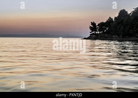 Croatia,  Island Rab,  Evening in port Lopar Stock Photo