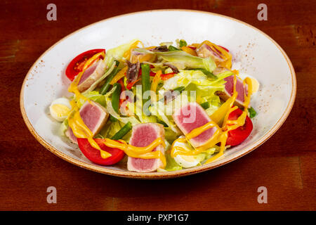 Nicoise salad with tuma and tomato Stock Photo
