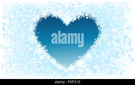 Cold winter background with frosted window Stock Vector