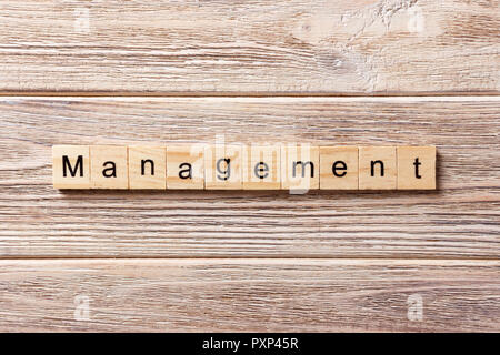 management word written on wood block. management text on table, concept. Stock Photo