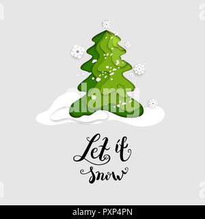 Fir tree and snow Stock Vector