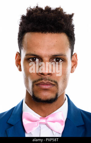 Face of young African businessman wearing tuxedo Stock Photo