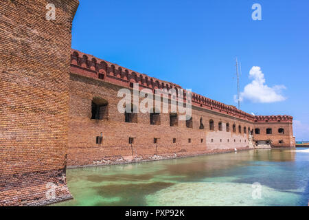 The walls of Historic Fort Jefferson in the Dry Tortugas National Park, Florida, United States. Stock Photo