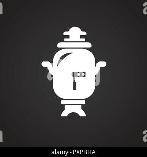 Samovar boiler on black background Stock Vector