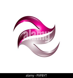 Creative 3 dimensional abstract vector logo design with shiny effect. this object look like flames and letter of z put on white background Stock Vector