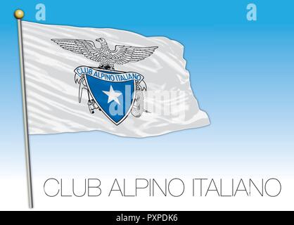 CAI, italian alpine club flag, vector illustration Stock Vector