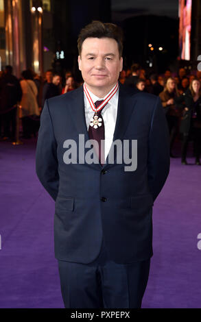 Mike Myers attending the Bohemian Rhapsody World Premiere held at the the SSE Arena, Wembley, London. Stock Photo