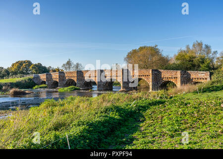 White Mill Bridge over the Stour River in Sturminster Marshall, Dorset, England, UK Stock Photo