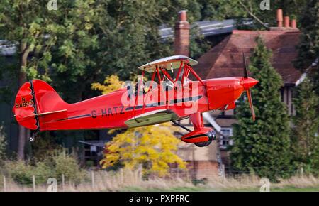 Hatz CB-1 biplane (G-HATZ) at Old Warden Aerodrome on the 7th October 2018 Stock Photo