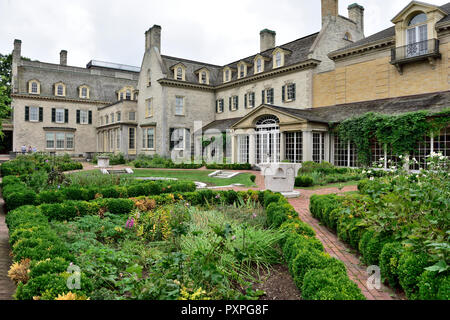 Garden where first ever color motion pictures were taken at George Eastman house in 1928 Stock Photo