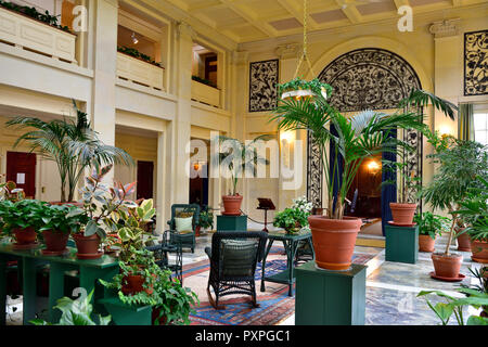 Inside the conservatory at George Eastman house Rochester, New York, USA Stock Photo