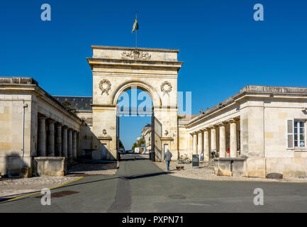Porte du Soleil entrance of the arsenal neighborhood, Rochefort , Charente Maritime, Nouvelle-Aquitaine, France Stock Photo