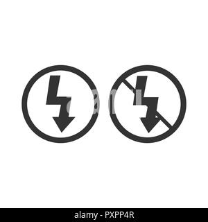 Lightning symbol. Photo flash sign. On off flash. Vector illustration. Flat design Stock Vector