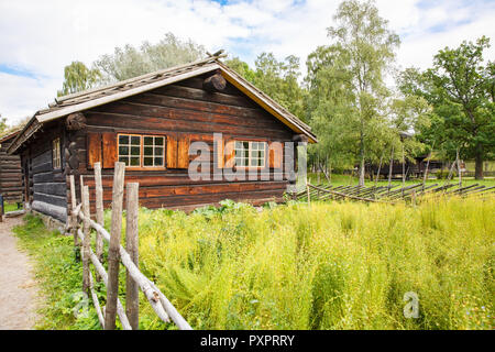 Traditional old wooden houses in Oslo, Norway. Stock Photo