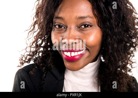 black business woman poses for a portrait on studio white Stock Photo ...
