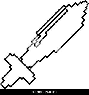 pixel video game weapon sword vector illustration  Stock Vector