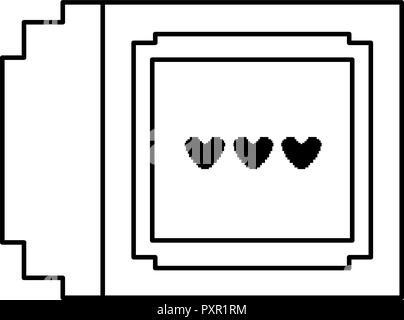 screen love hearts life video game vector illustration Stock Vector