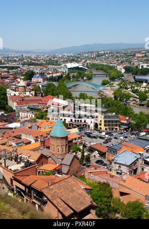 Georgia, Tbilisi, City view with Kura river Stock Photo