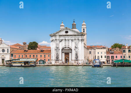 Italy, Venice, Church Santa Maria della Salute seen from the lagoon
