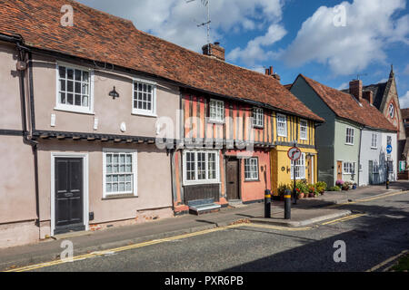 Historic buildings and houses on Castle Street, Saffron Walden, historic market town in Uttlesford, Essex, UK Stock Photo