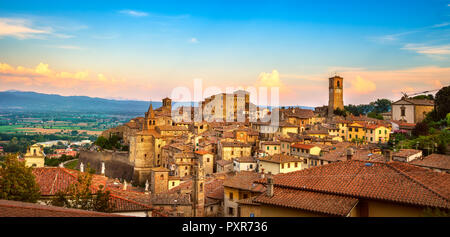 Anghiari italian medieval village panoramic view. Arezzo Tuscany