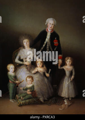 'The Duke and the Duchess of Osuna and their Children', 1788, Oil on canvas, 225 x 174 cm, P00739. Author: GOYA, FRANCISCO DE. Location: MUSEO DEL PRADO-PINTURA. MADRID. SPAIN. Stock Photo