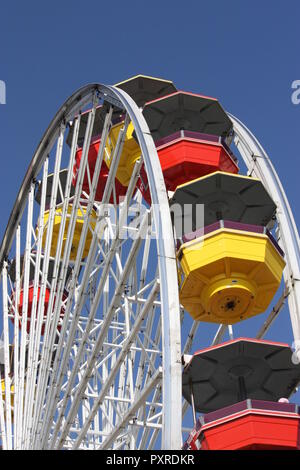 Ferris Wheel at the Santa Monica Pier in California Stock Photo