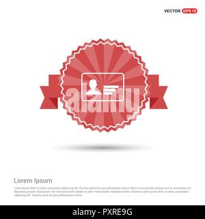 Personal Id Card Icon - Red Ribbon banner Stock Vector