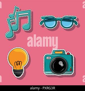 Set of vintage cartoons Stock Vector