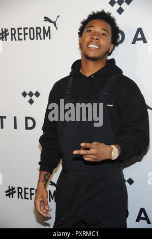 Brooklyn, NY, USA. 23rd Oct, 2018. Chino at TIDAL X: Brooklyn 4th Annual Benefit Concert at the Barclays Center in Brooklyn, New York City on October 23, 2018. Credit: John Palmer/Media Punch/Alamy Live News Stock Photo