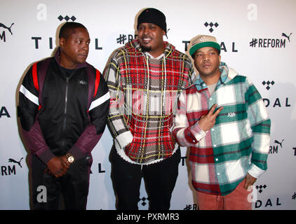 Brooklyn, NY, USA. 23rd Oct, 2018. The Lox at TIDAL X: Brooklyn 4th Annual Benefit Concert at the Barclays Center in Brooklyn, New York City on October 23, 2018. Credit: Diego Corredor/Media Punch/Alamy Live News Stock Photo