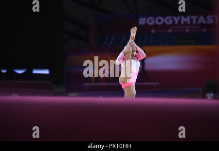 Doha, Qatar. 24th Oct 2018. Doha, Katar. 24th Oct, 2018. Thais Fidelis (Brazil) at the ground. GES/Gymnastics/Gymnastics World Championships in Doha, Training, 24.10.2018 - GES/Artistic Gymnastics/Gymnastics World Championships: 24.10.2018 - | usage worldwide Credit: dpa/Alamy Live News Stock Photo