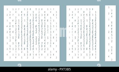 panels for decoration of decorative surfaces, with numbers. Vector illustration of a laser cutting. Plotter cutting and screen printing Stock Vector