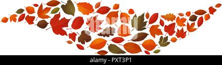 Decorative leaves, pattern. Autumn, leaf fall concept. Vector illustration Stock Vector