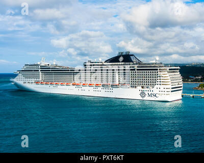 Cruise ship MSC Divina, Ochos Rios, Jamaica, Great Antilles, Caribbean Stock Photo